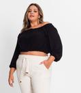 Blusa Ciganinha Feminina Plus Size Secret Glam Preto