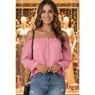 Blusa Ciganinha Feminina Rosa com Babados Ombro a Ombro Elegante e Romântica Blusa Ciganinha Feminina Rosa com Babados Ombro a Ombro Elegante e Romântica