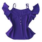 Blusa Ciganinha Manga Curta Alça Feminina Decote V Botões Crepe Blusinha Ombros Várias Cores M, G e GG Estilosa