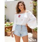 Blusa ciganinha manga longa flare moda blogueira manga larga
