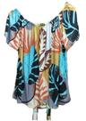 Blusa Ciganinha Viscose estampa folhas coloridas Blusa Ciganinha Viscose estampa folhas coloridas