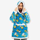 Blusa Cobertor c Mangas Oversized Hoodie Juvenil Bob Esponja