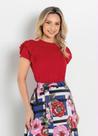 Blusa com babado vermelha - moda evangélica