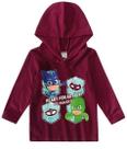 Blusa com Capuz Infantil Menino PJ Masks Bordô - Malwee