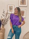 Blusa com mangas de babado Blusa com mangas de babado