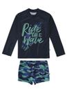 Blusa com Proteção UV + Sunga Boxer Infantil Verão Azul Ride Malwee
