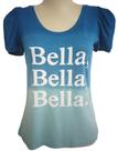 Blusa Corte e Talho, feminina , azul P, Viscolycra Blusa Corte e Talho, feminina , azul P, Viscolycra
