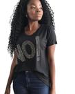Blusa Corte e Talho feminina preta P , Viscolycra