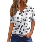 Blusa COTECRAM FA Navy para mulheres de manga curta casual pequena