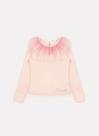 Blusa cotton gola tule cristais / rosa dolce pituchinhus