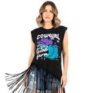 Blusa Country Feminina Com Franja Rodeio Texana Texas Farm