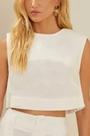 blusa croped ombreira off white