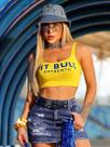 Blusa Cropped Autêntico e Casual PitBull Jeans 93368 COR:AMARELOTAMANHO:M