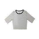 Blusa cropped, basic+, em malha algodão com poliester e elastano, ref r013 na cor listrada preta m Blusa cropped, basic+, em malha algodão com poliester e elastano, ref r013 na cor listrada preta m
