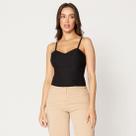 Blusa Cropped Básica com Regulagem na Alça Preto