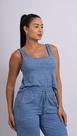 Blusa cropped bata gola quadrada