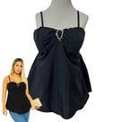 Blusa Cropped Bata Helena Regata Alçinha Com Bojo e Fivela Moda Feminina Tendência 2026