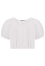 Blusa Cropped Branca Malha Infantil Lilimoon