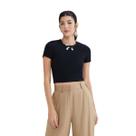 Blusa Cropped Canelado Hering Feminina Preta