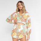 Blusa Cropped Colcci Decote V Manga Longa Feminina