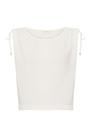 Blusa Cropped com Amarração Ombro Off White
