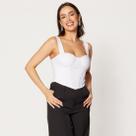 Blusa Cropped Coset com Bojo Branco
