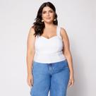 Blusa Cropped de Alça Plus Básico com Bojo Blusa Cropped de Alça Plus Básico com Bojo