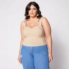 Blusa Cropped de Alça Plus Básico com Bojo