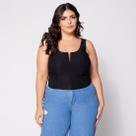 Blusa Cropped de Alça Plus com Aro em V e Bojo Blusa Cropped de Alça Plus com Aro em V e Bojo