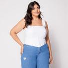 Blusa Cropped de Alça Plus Corset com Bojo