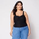 Blusa Cropped de Alça Plus Estruturado com Bojo