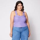 Blusa Cropped de Alça Plus Estruturado com Bojo