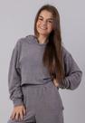 Blusa Cropped De Lanzinha Manga Longa Com Capuz Casual Outono Inverno RLC Modas