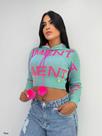 Blusa Cropped de Linho com Capuz Pom Pom Pimenta Doce