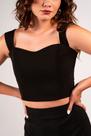 Blusa Cropped Detalhe Alças Rouse - Preto Blusa Cropped Detalhe Alças Rouse - Preto