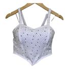 Blusa Cropped Detalhe Lindo Brilho Pedraria Alcinha Bojo