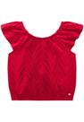 Blusa cropped em laise Vermelho Milon