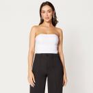 Blusa Cropped Faixa com Bojo Branco