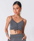 Blusa Cropped Feminina Brilho Lurex Marisa Preto-74056