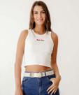 Blusa Cropped Feminina Canelada Bordado Marisa Off Whi-80096 Blusa Cropped Feminina Canelada Bordado Marisa Off Whi-80096