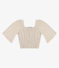 Blusa Cropped Feminina com Manga Ampla Endless Bege Blusa Cropped Feminina com Manga Ampla Endless Bege