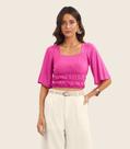 Blusa Cropped Feminina com Manga Ampla Endless Rosa Blusa Cropped Feminina com Manga Ampla Endless Rosa
