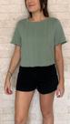 Blusa Cropped feminina de Malha Tricot