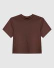 Blusa Cropped Feminina Decote Redondo Manga Curta Em Malha Canelada