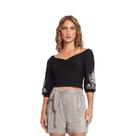 Blusa cropped feminina decote v Blusa cropped feminina decote v