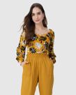 Blusa Cropped Feminina Estampada Em Malha Viscose Stretch