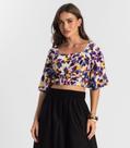 Blusa Cropped Feminina Estampada Endless Roxo Blusa Cropped Feminina Estampada Endless Roxo