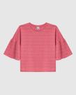 Blusa Cropped Feminina Manga Babado Em Tricô Botonê