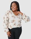 Blusa Cropped Feminina Plus Size Manga Longa Em Malha Viscolinho Stretch