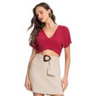 Blusa Cropped Feminina Rovitex Endless em Linho Vermelho Blusa Cropped Feminina Rovitex Endless em Linho Vermelho